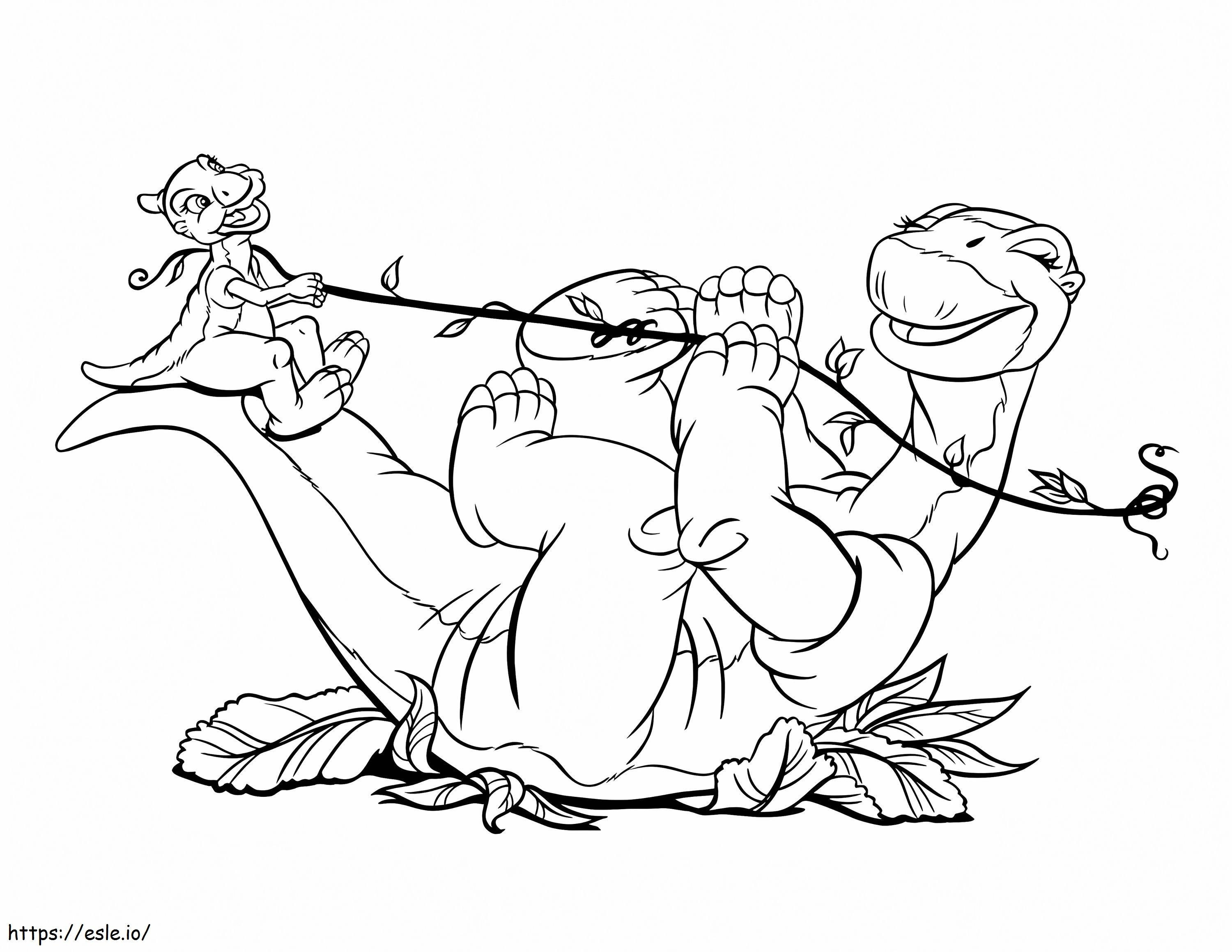 Ducky And Littlefoot Land Before Time coloring page