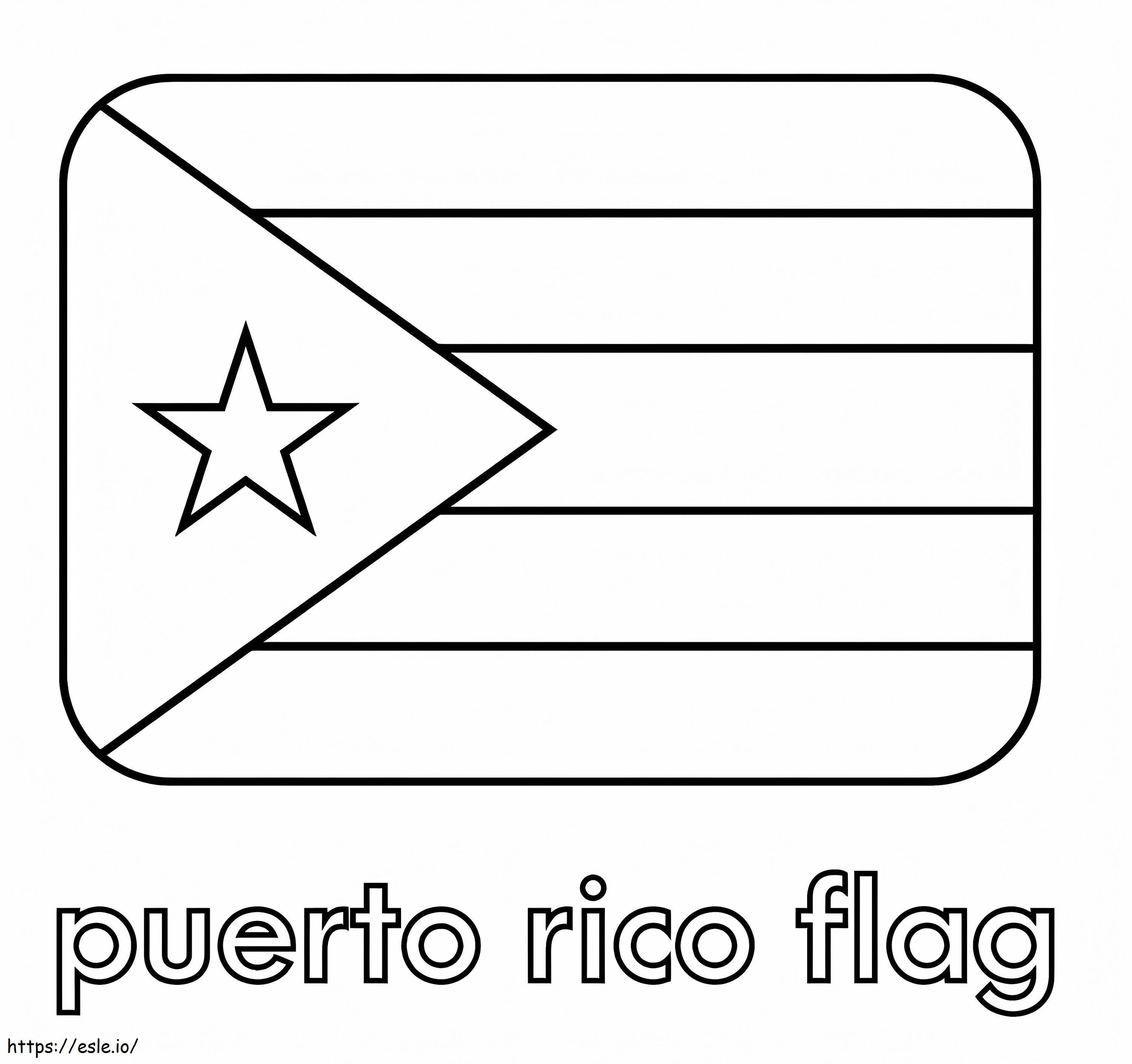 Afdrukbare vlag van Puerto Rico kleurplaat kleurplaat