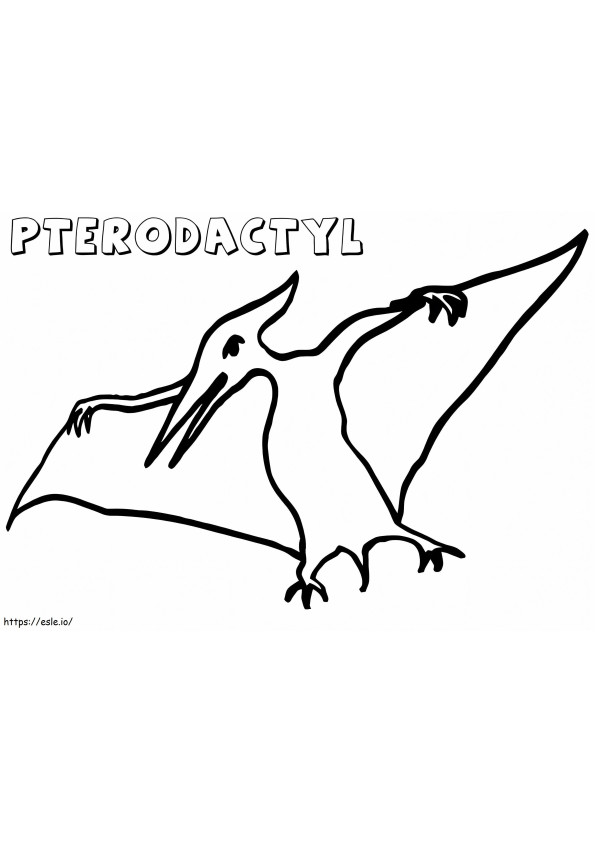 Eenvoudige Pterodactyl kleurplaat