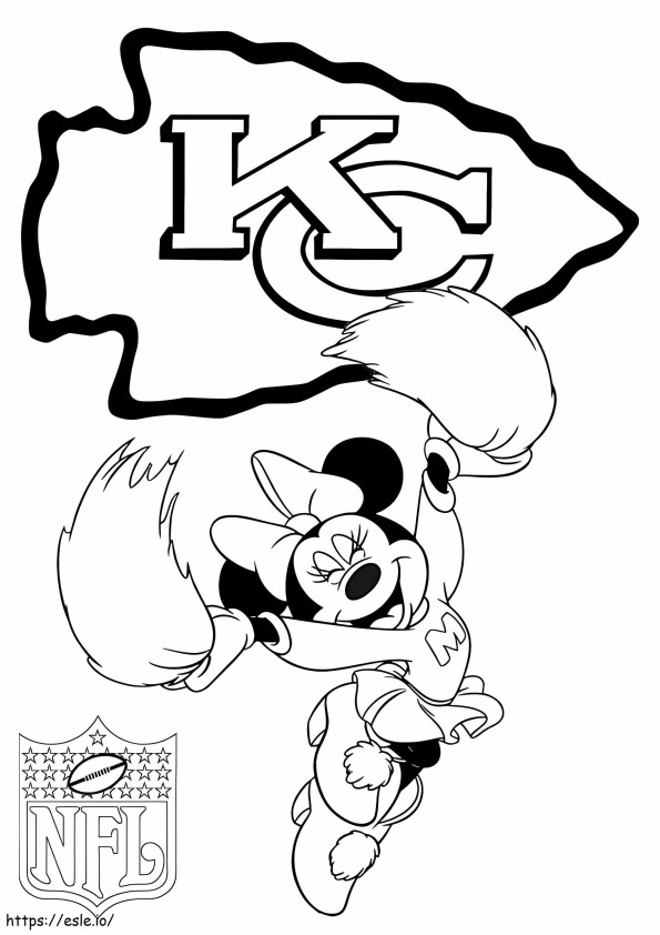 Coloriage Chefs de Kansas City avec Minnie Mouse à imprimer dessin