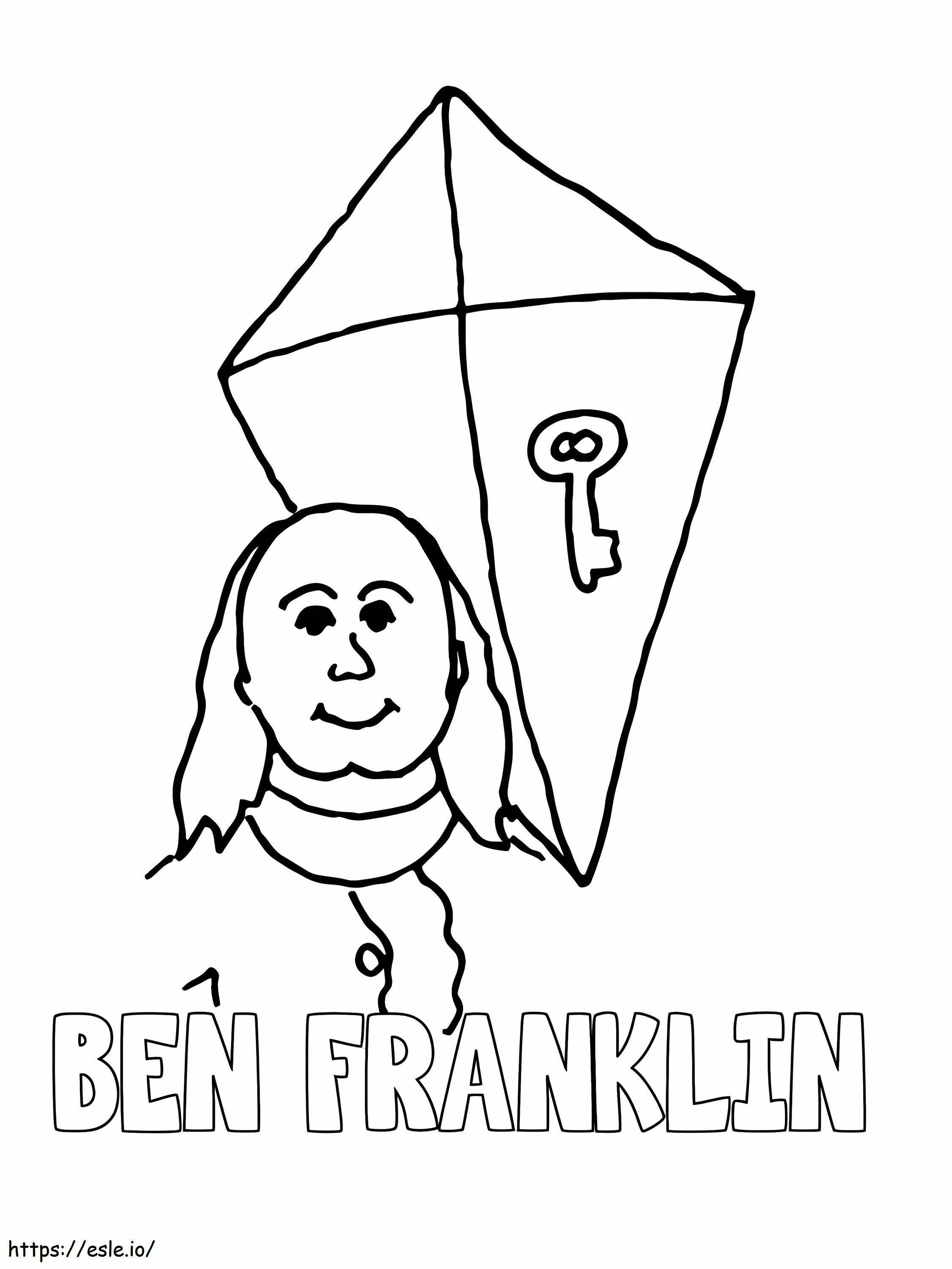 Benjamín Franklin 5 para colorear