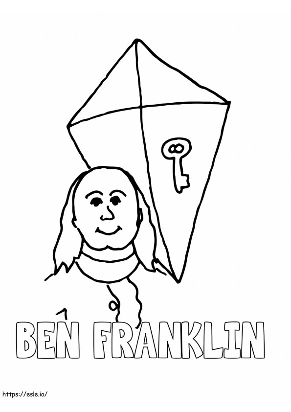 Benjamin Franklin 5 värityskuva