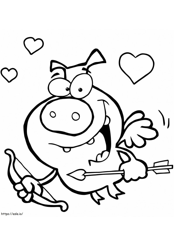 Pig Cupid coloring page