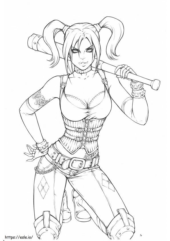 Harley Quinn Sexy coloring page