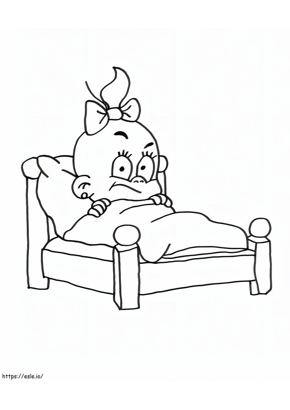 Winni Windel Little Girl In Bed coloring page