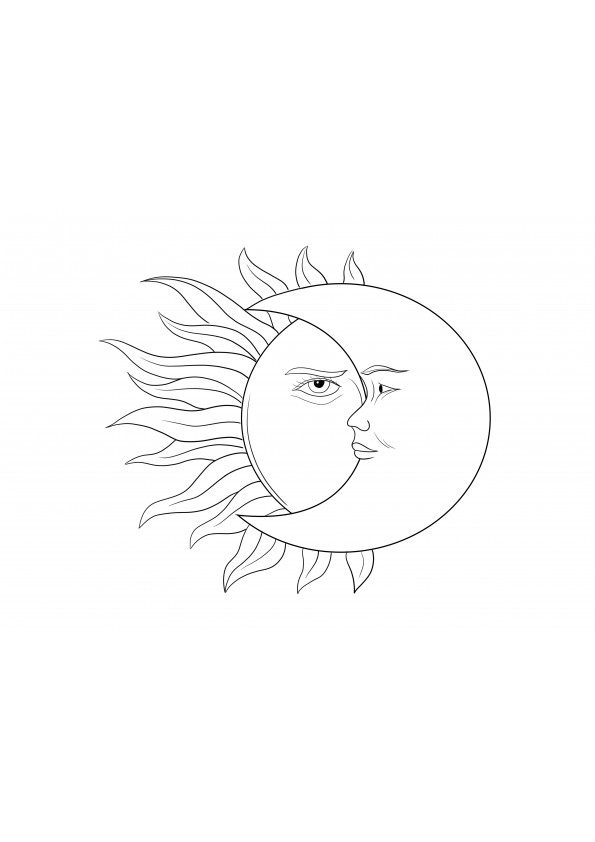 Sun and Moon bondage free to print and color