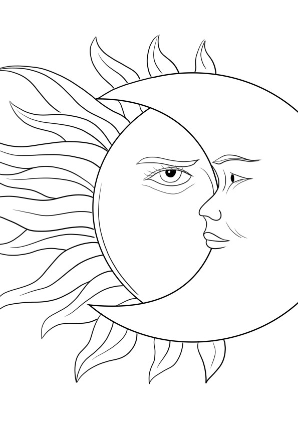 Sun and Moon bondage free to print and color