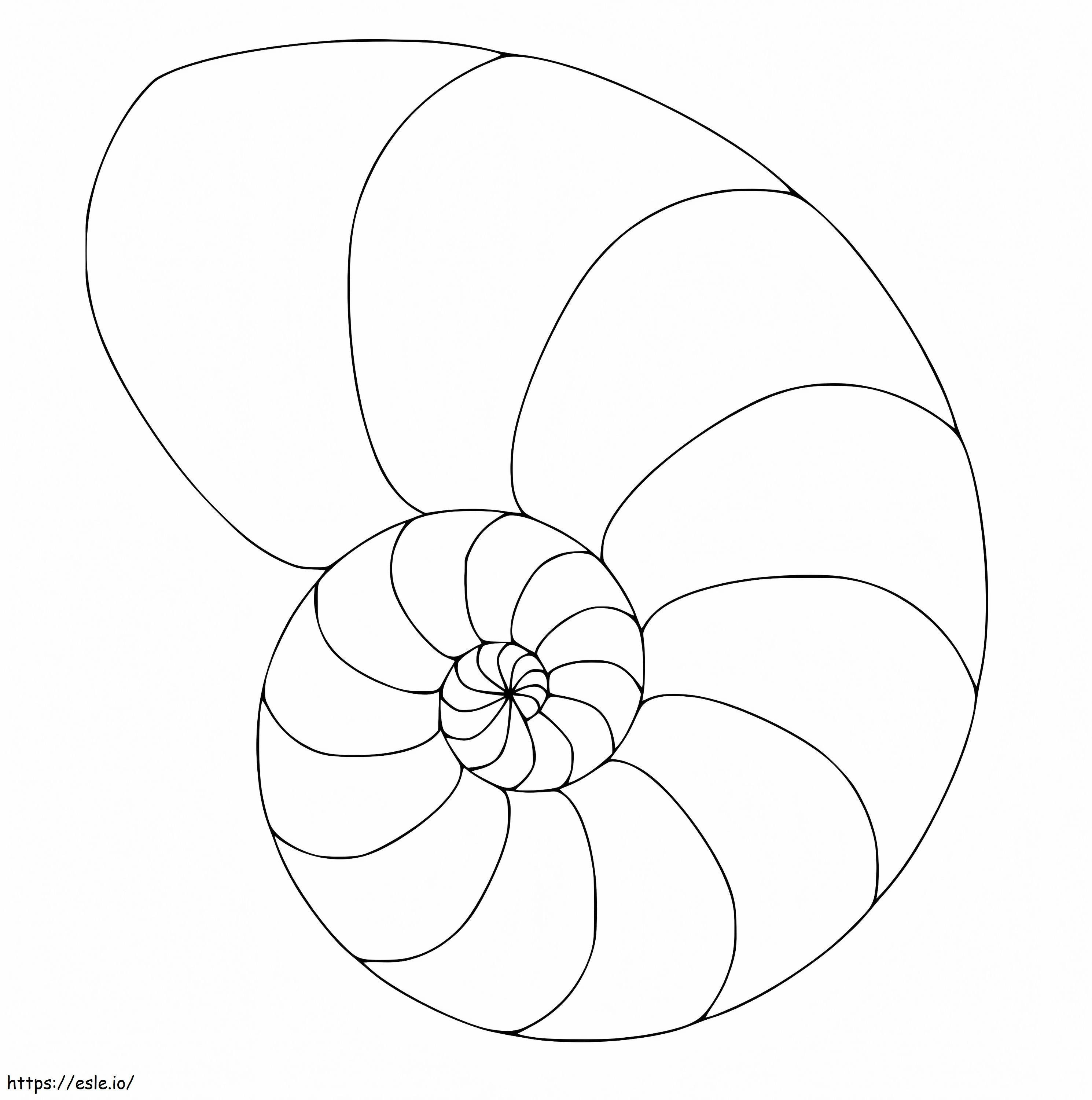 Simple Nautilus Shell coloring page