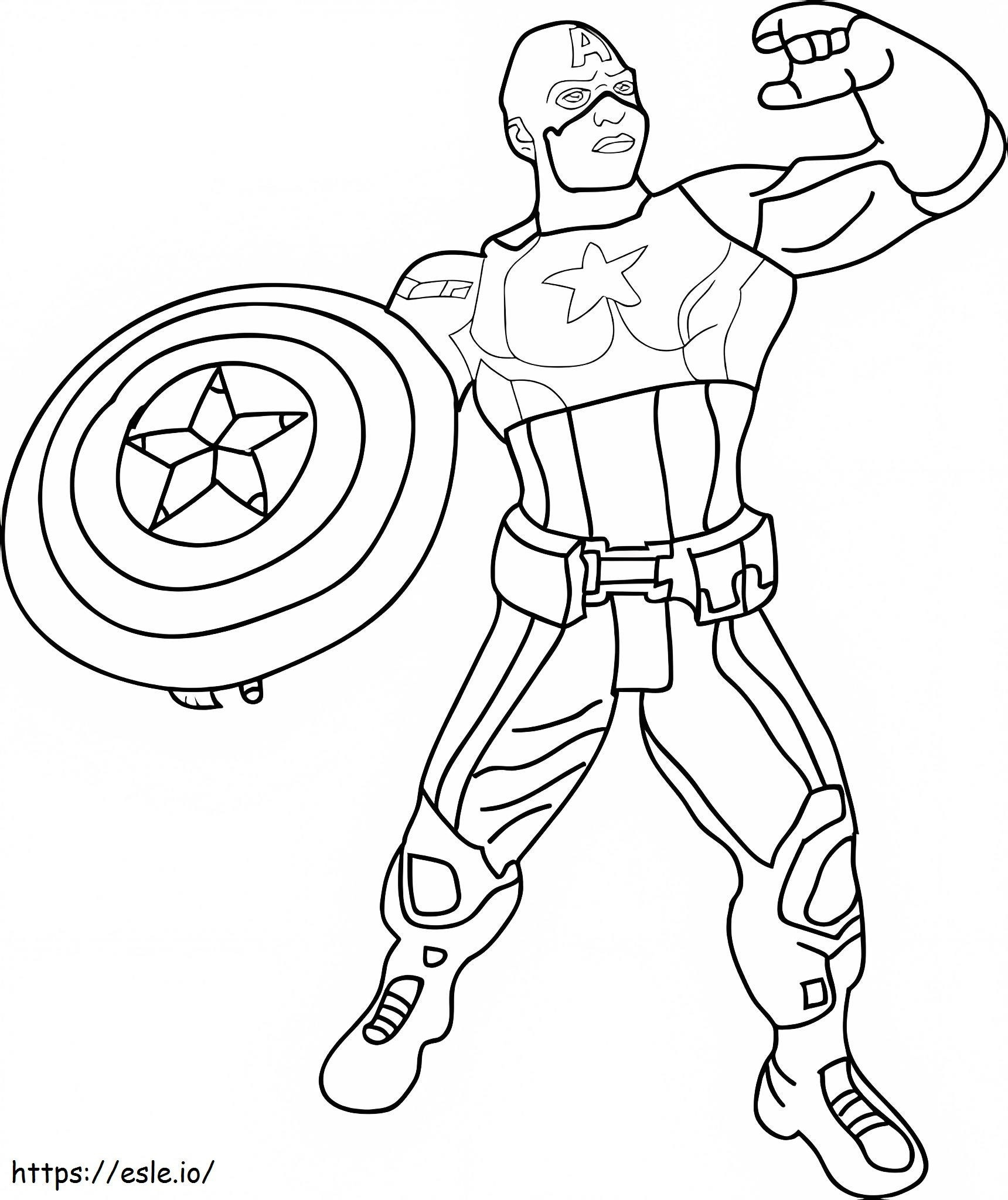 Adorable Capitán América para colorear