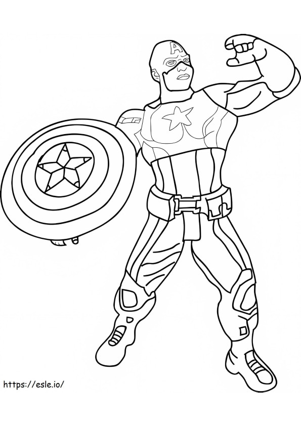 Adorable Capitán América para colorear