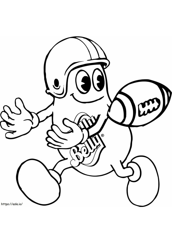Bean Rugby Player coloring page