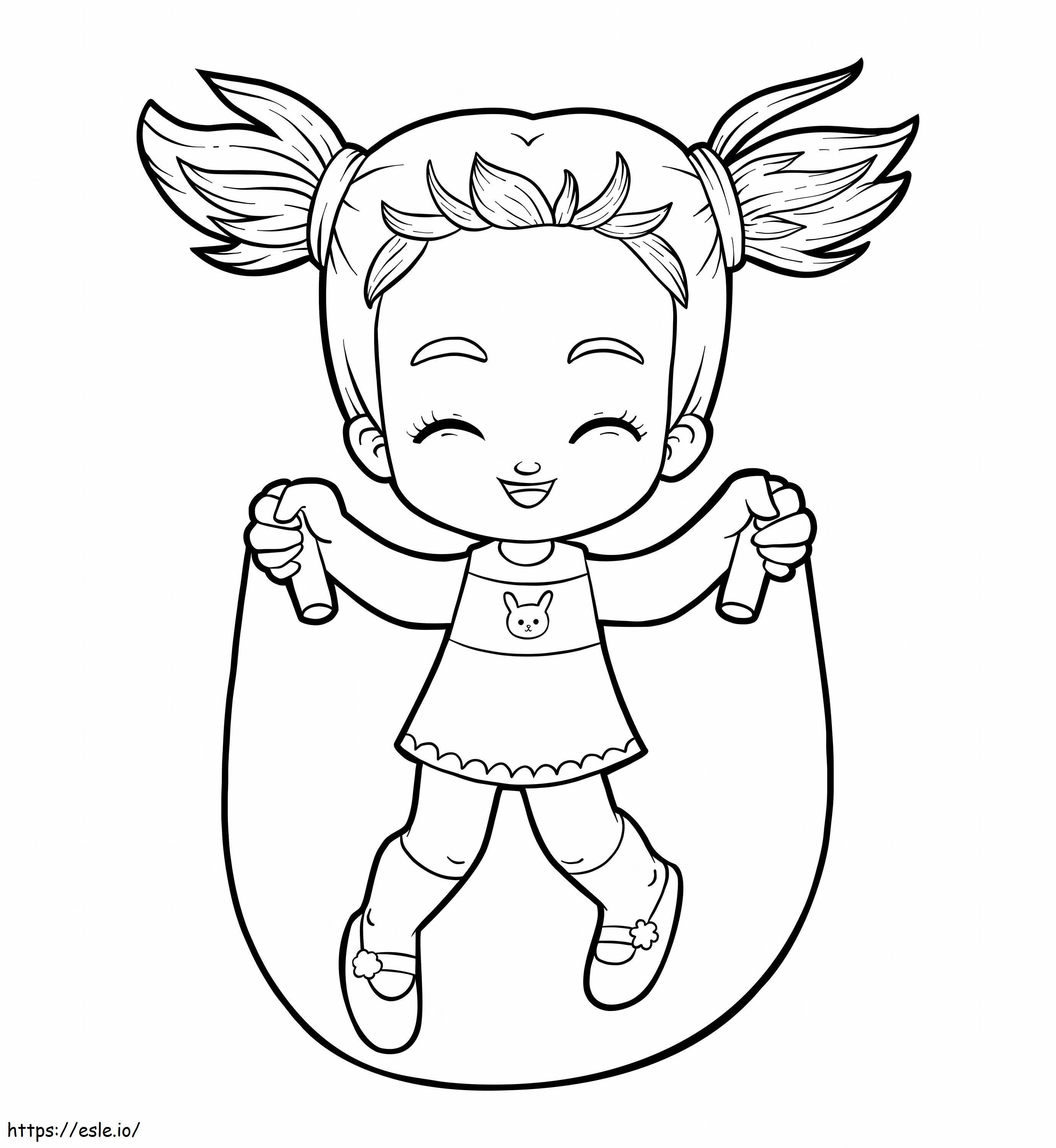 Girl Jumping Rope Scaled coloring page
