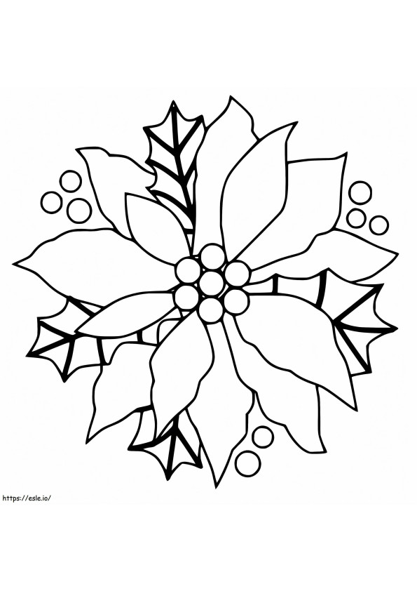 Coloriage Belle fleur de poinsettia à imprimer dessin