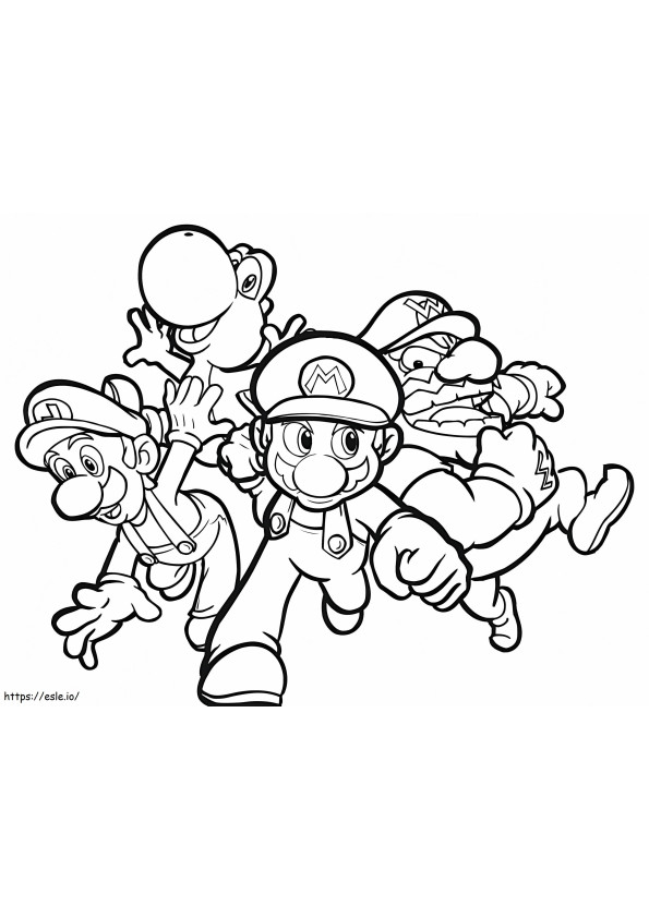 Supersankari Mario värityskuva