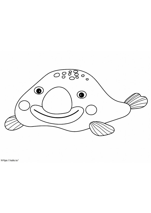 Peixe-bolha feliz para colorir