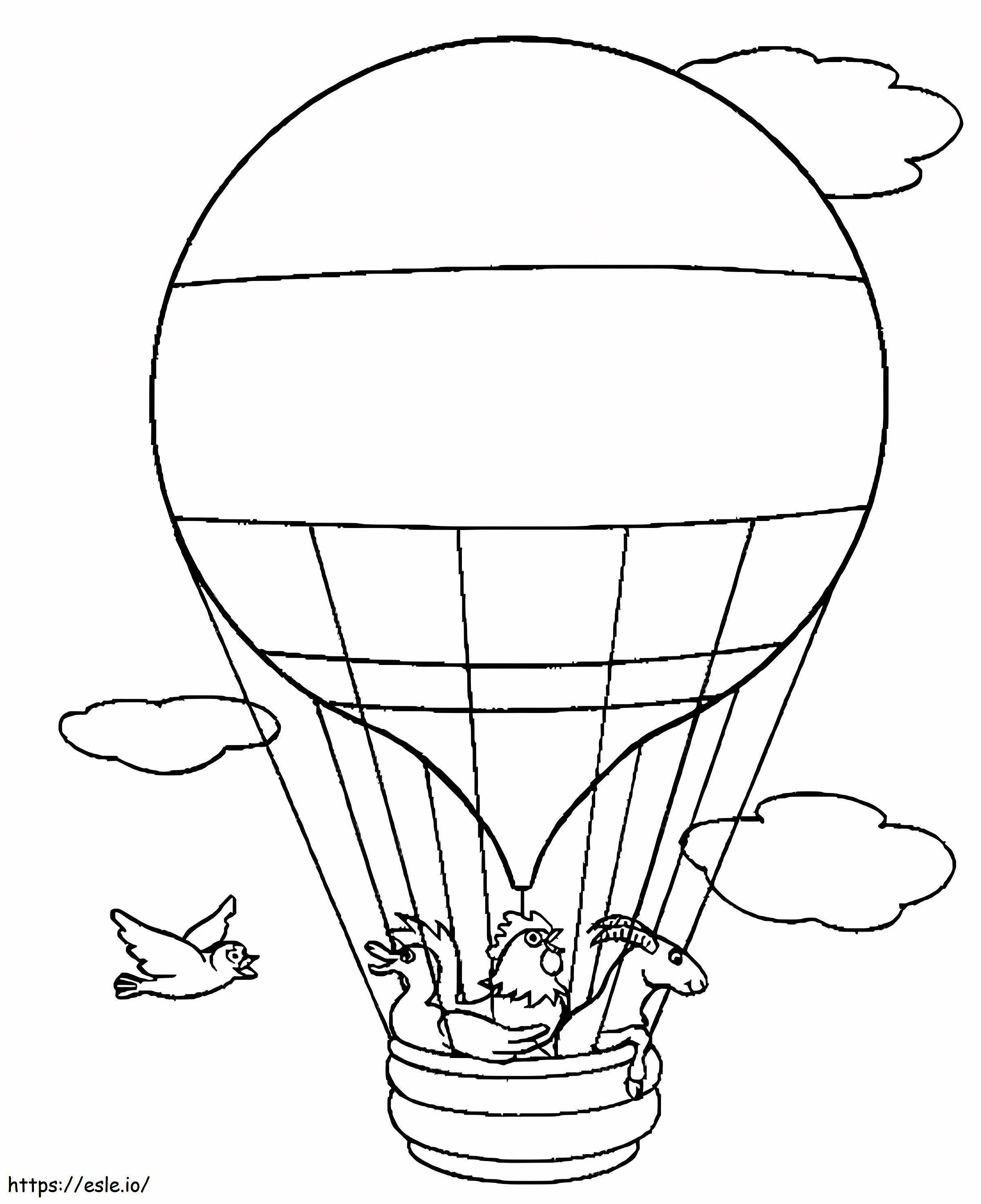 Aventura cu animale cu balonul cu aer cald de colorat