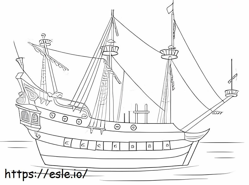 Coloriage Capitaine Crochet du bateau pirate à imprimer dessin