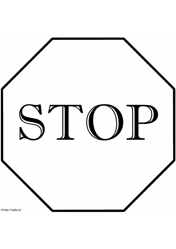Stop Sign 2 coloring page