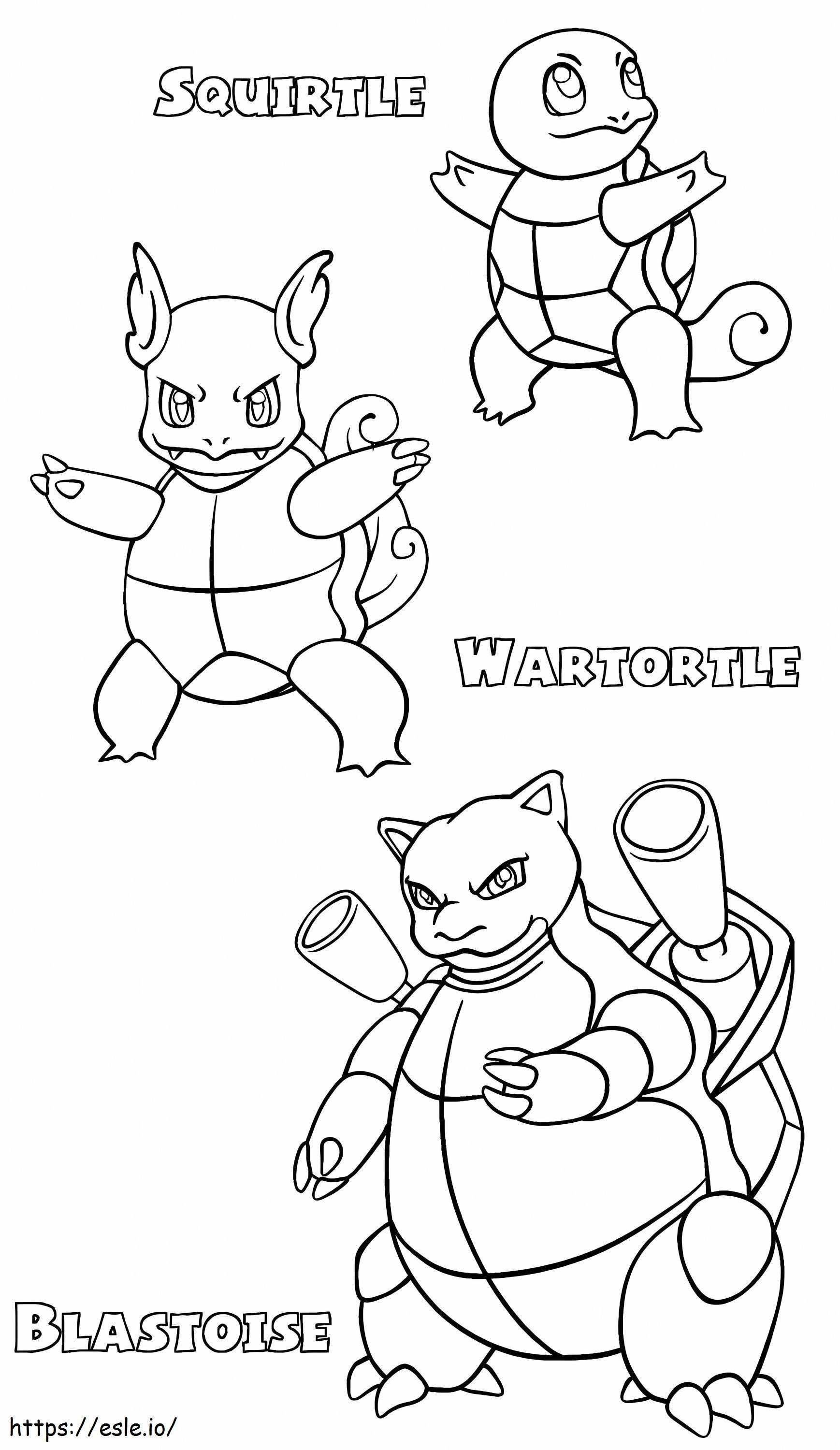 Wartortle Evolution coloring page