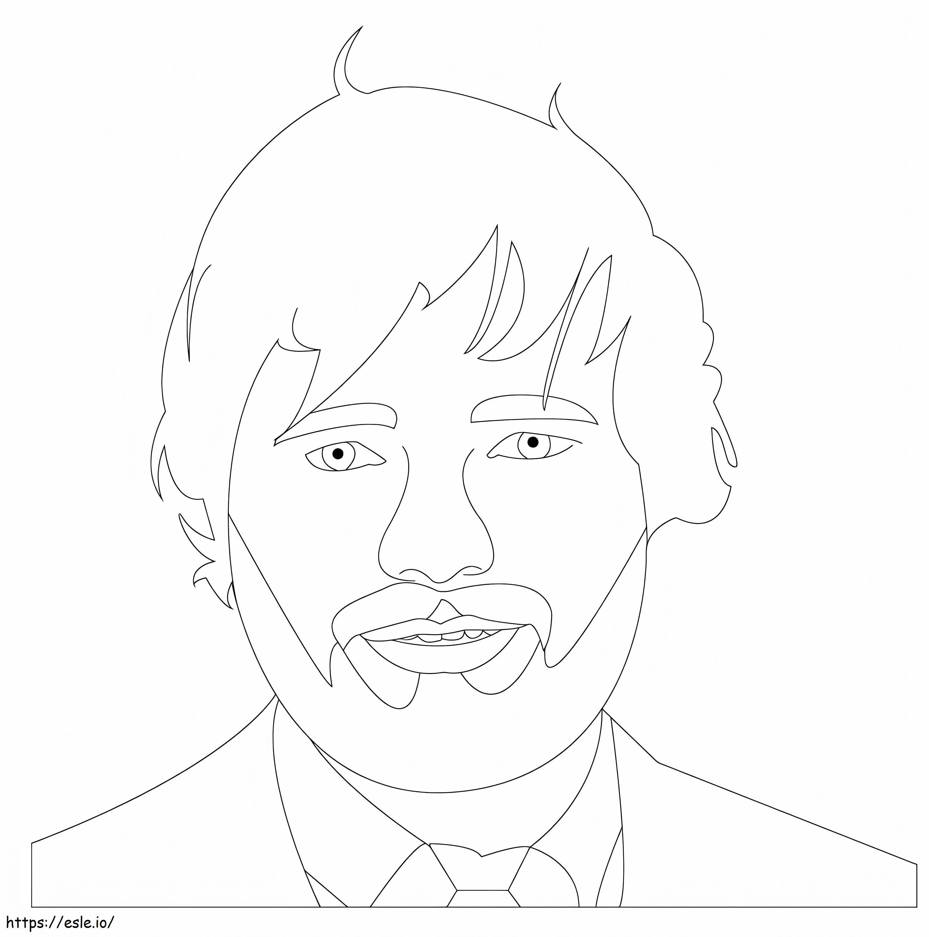 Coloriage Ed Sheeran imprimable gratuitement à imprimer dessin