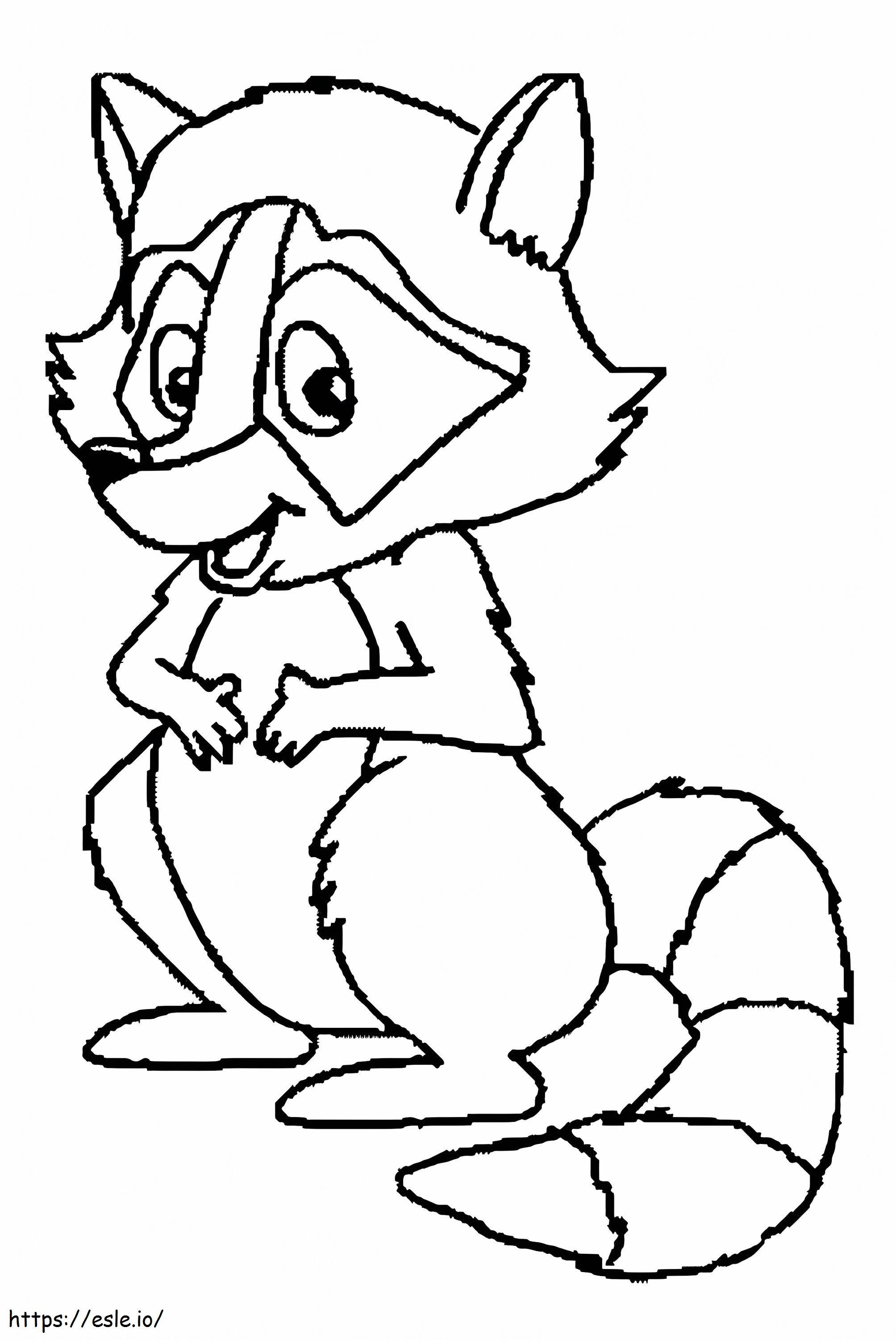 Funny Raccoon Coloring Page for Kids