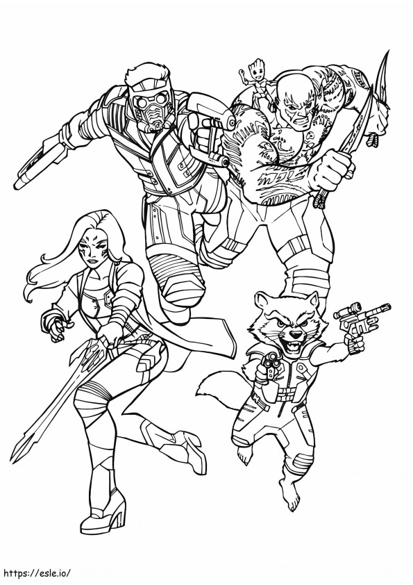 1535446837 Guardians Of The Galaxy Team A4 coloring page