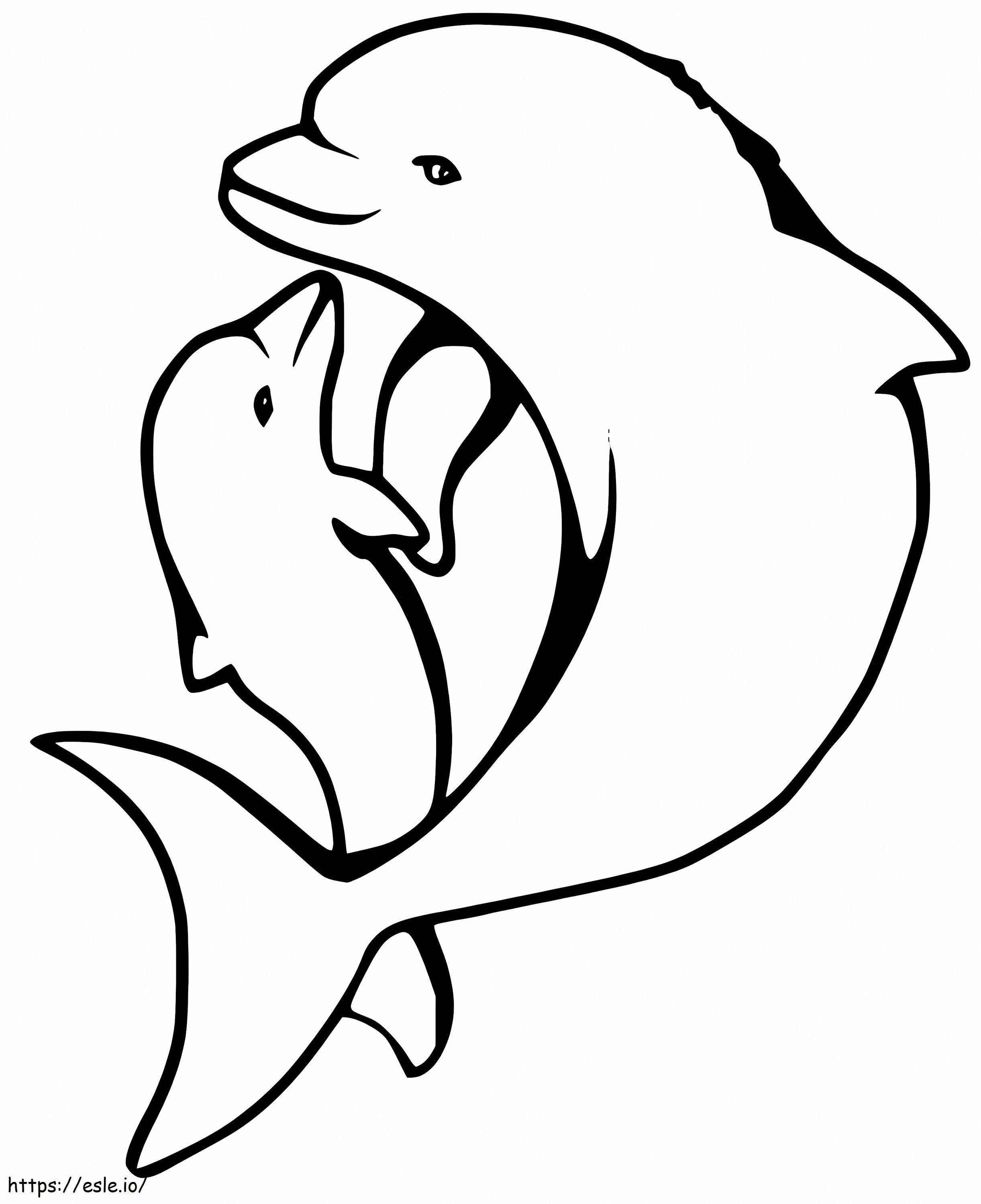 Mother Porpoise And Baby coloring page