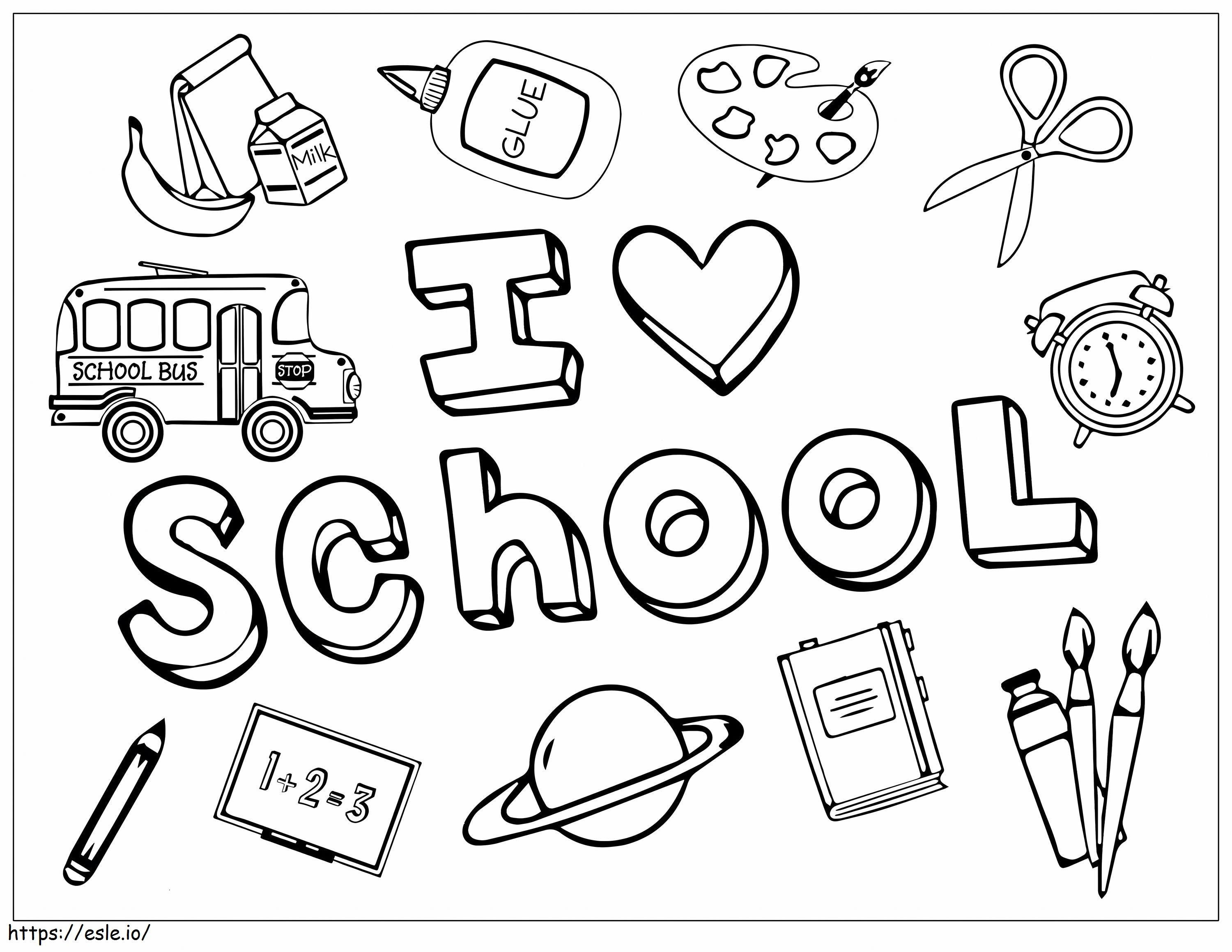 I Love Scaled School coloring page