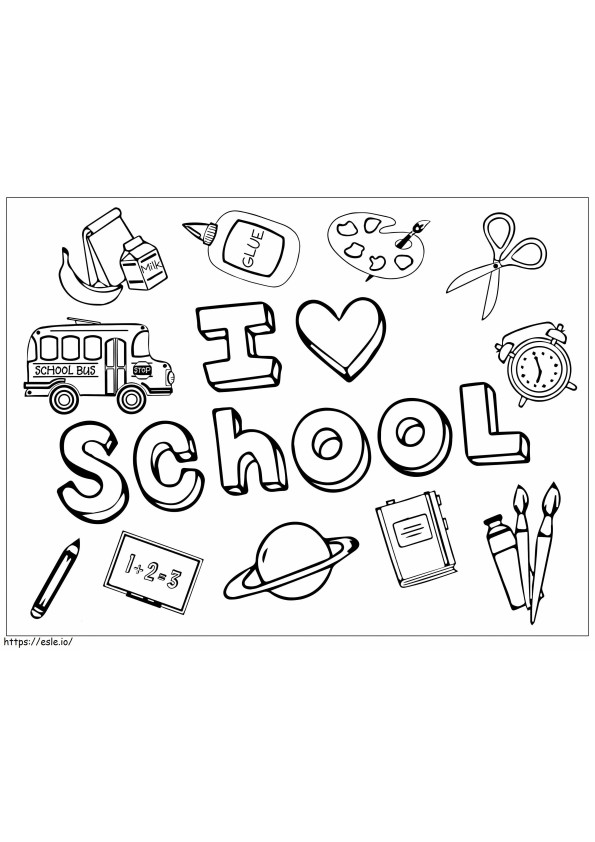 I Love Scaled School coloring page
