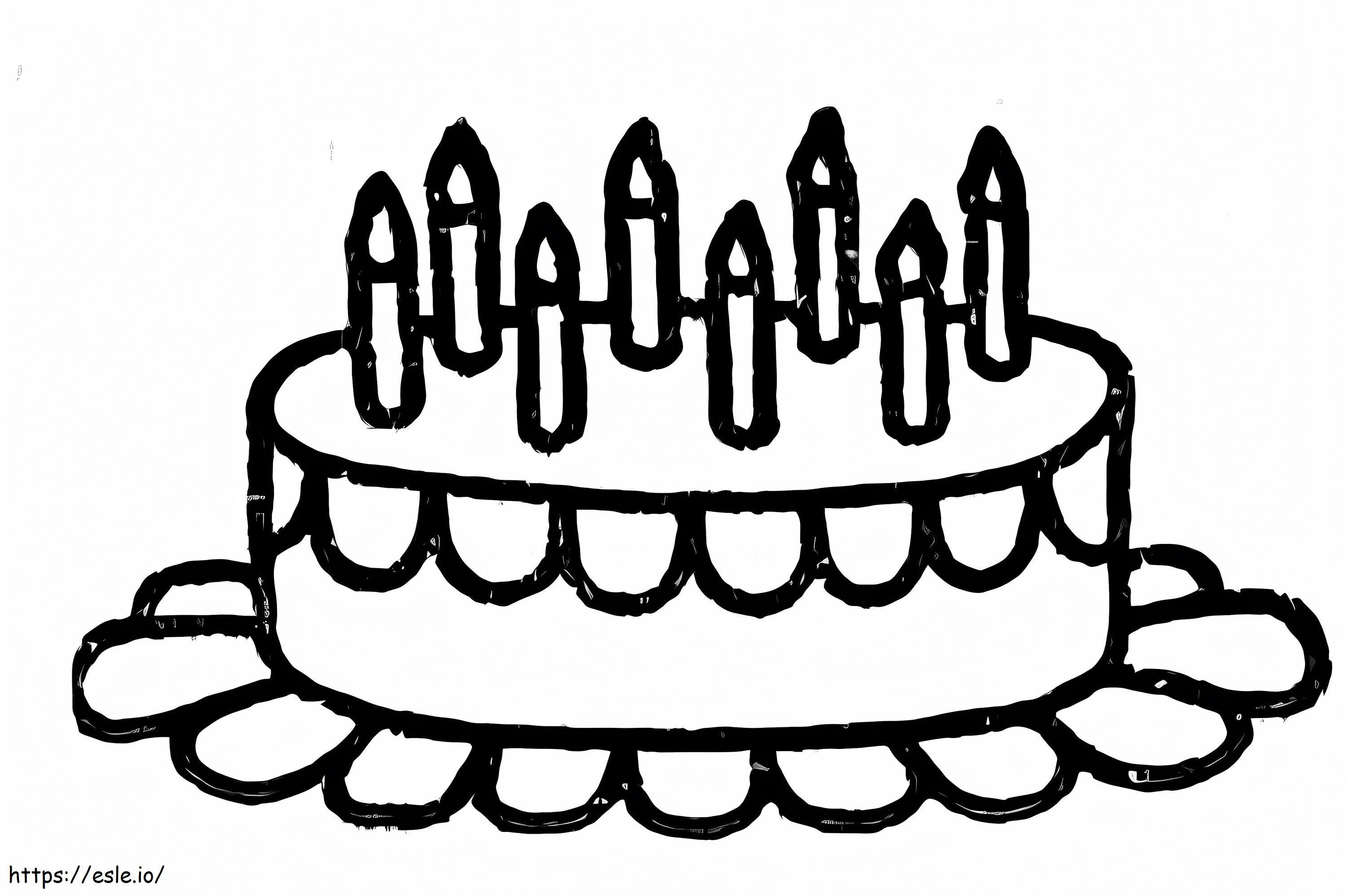 Birthday Cake 6 coloring page