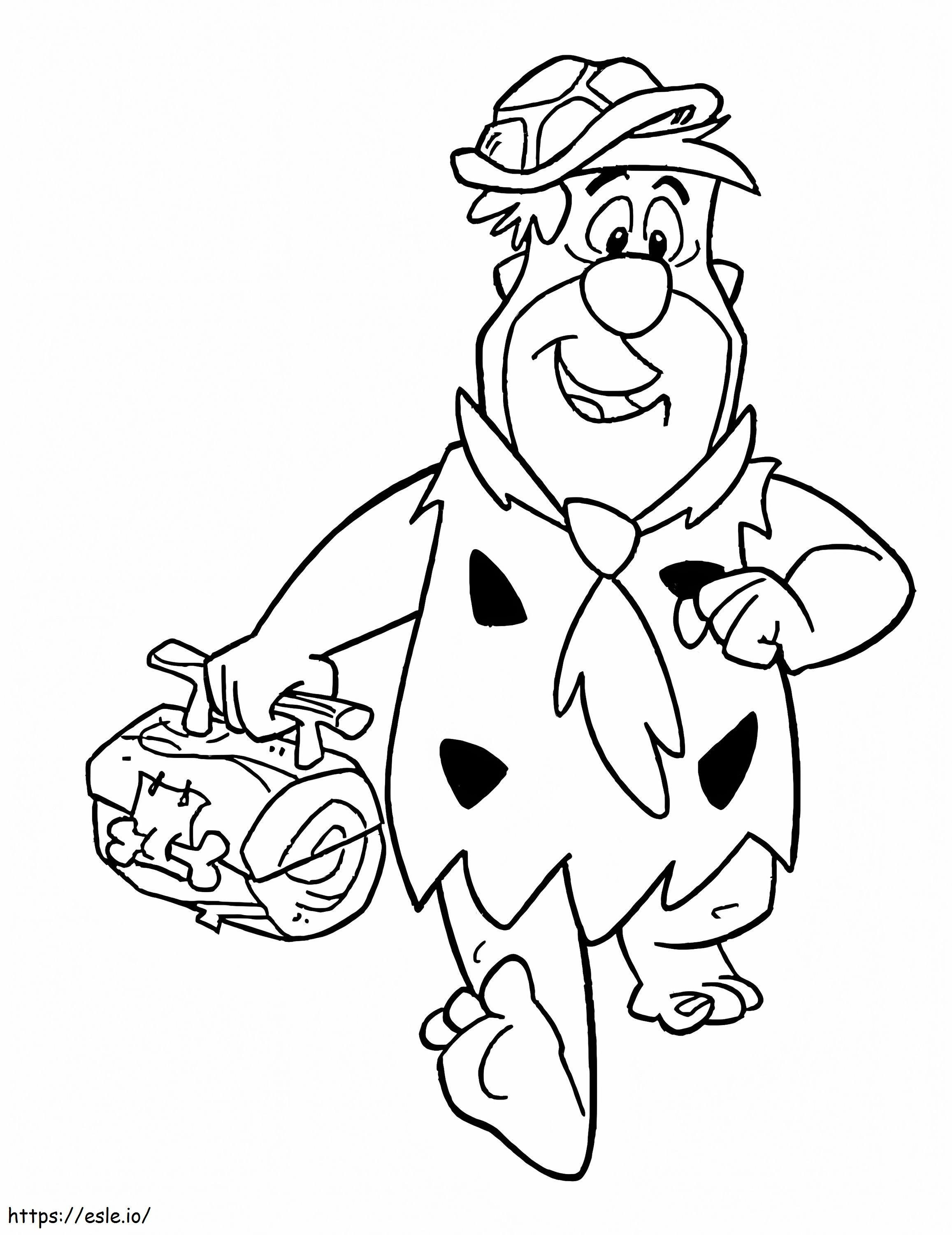 Coloriage Fred Flintstone travaillant à imprimer dessin