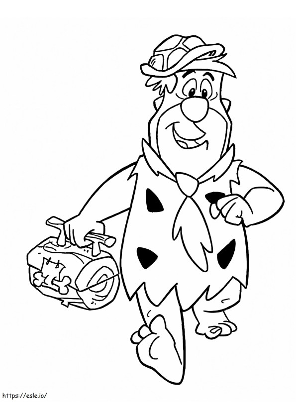 Coloriage Fred Flintstone travaillant à imprimer dessin