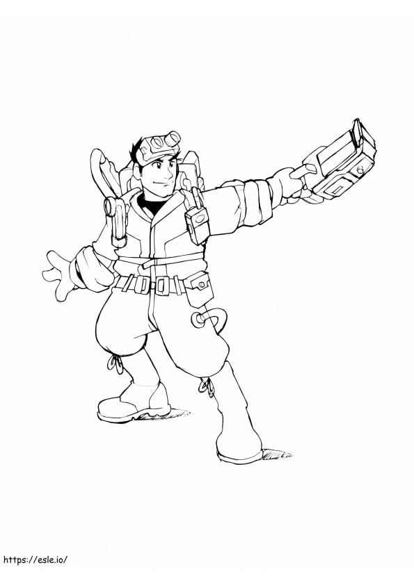 Smiling Ghostbusters Character coloring page