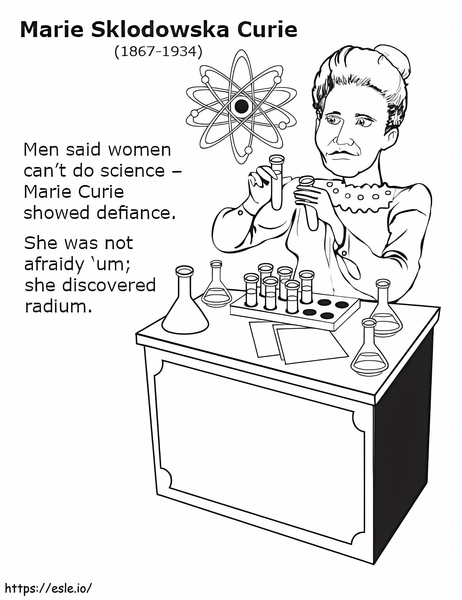Marie Curie 4 de colorat