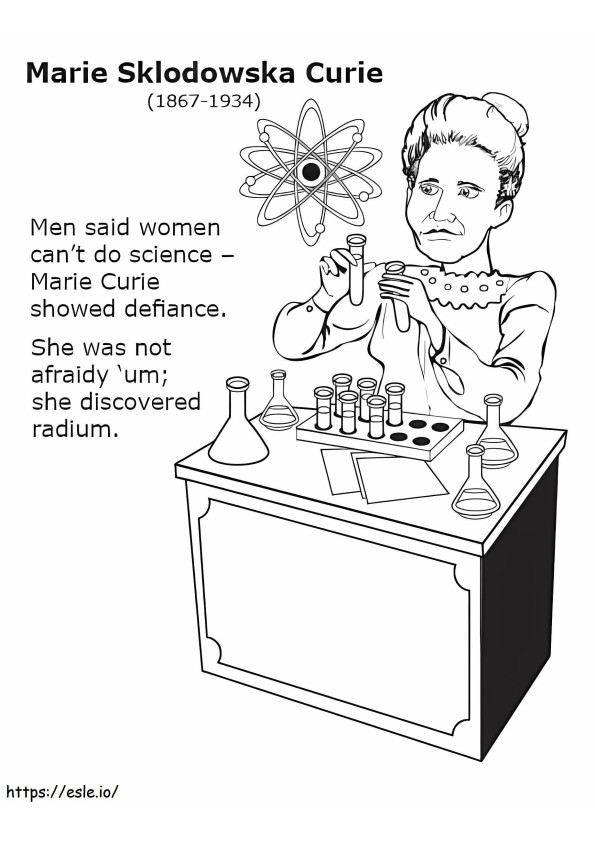 Coloriage Marie Curie 4 à imprimer dessin