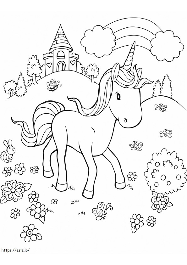 Cute Unicorn 4 coloring page