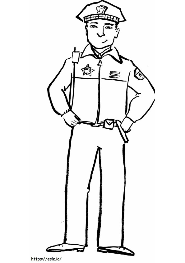 Desenho Policial para colorir