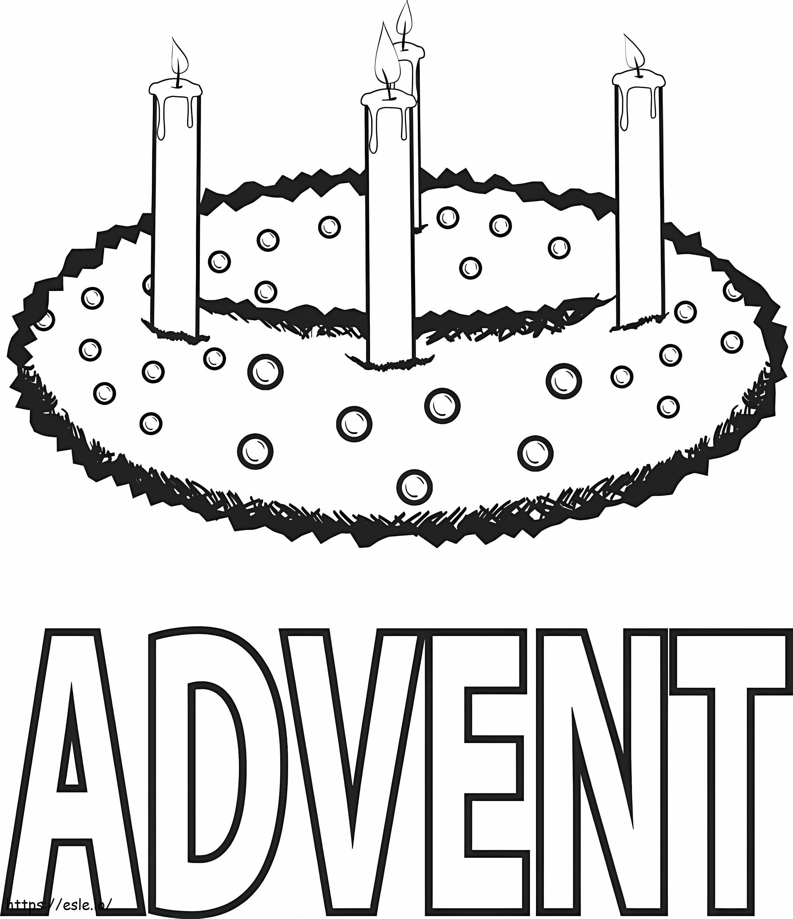 Advent Wreath 1 coloring page