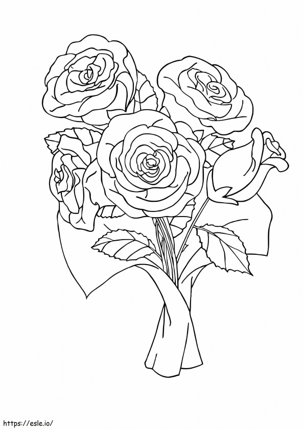 Coloriage Superbe bouquet de roses à imprimer dessin