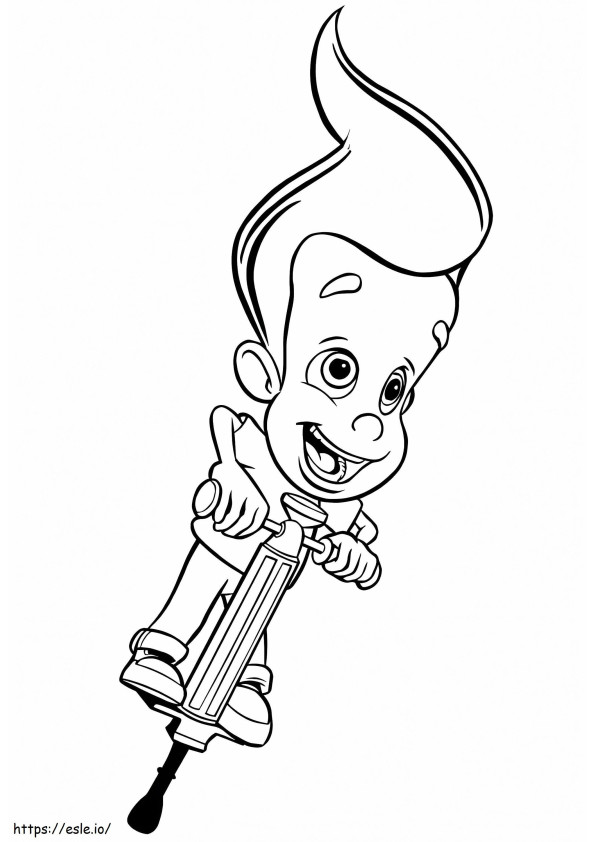 Happy Jimmy Neutron coloring page