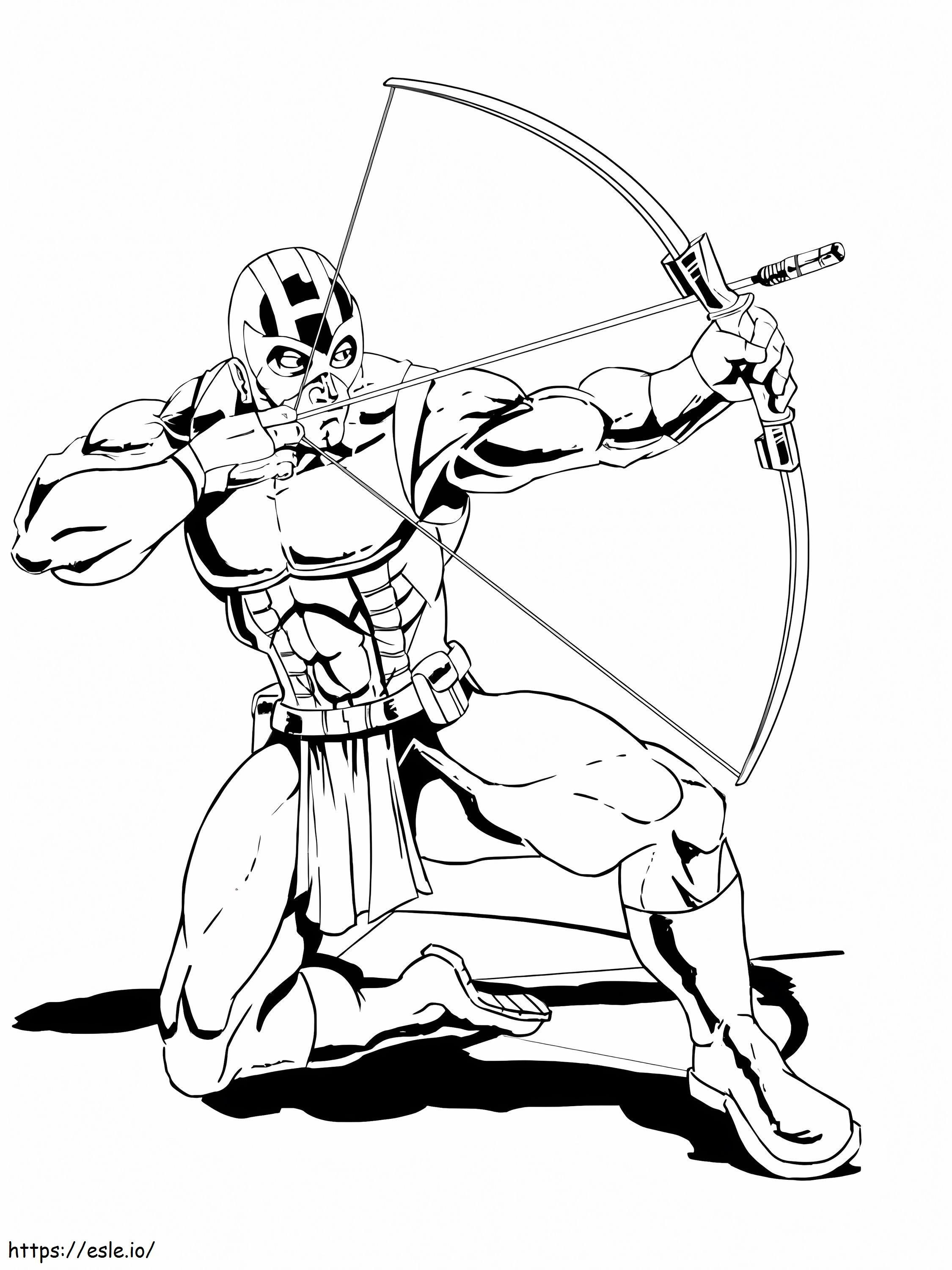 Cartoon Hawkeye Fight coloring page
