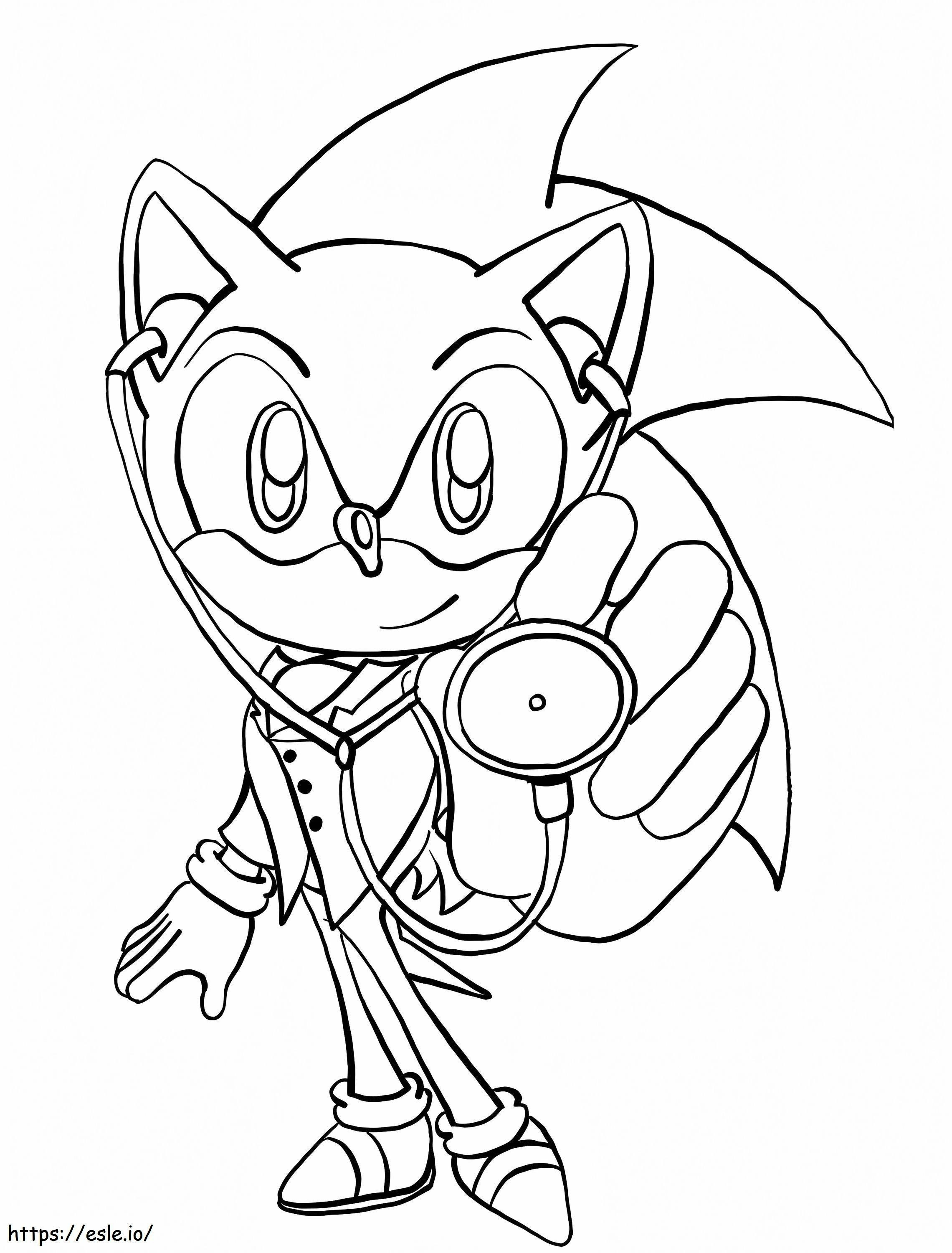 Adorable Sonic coloring page