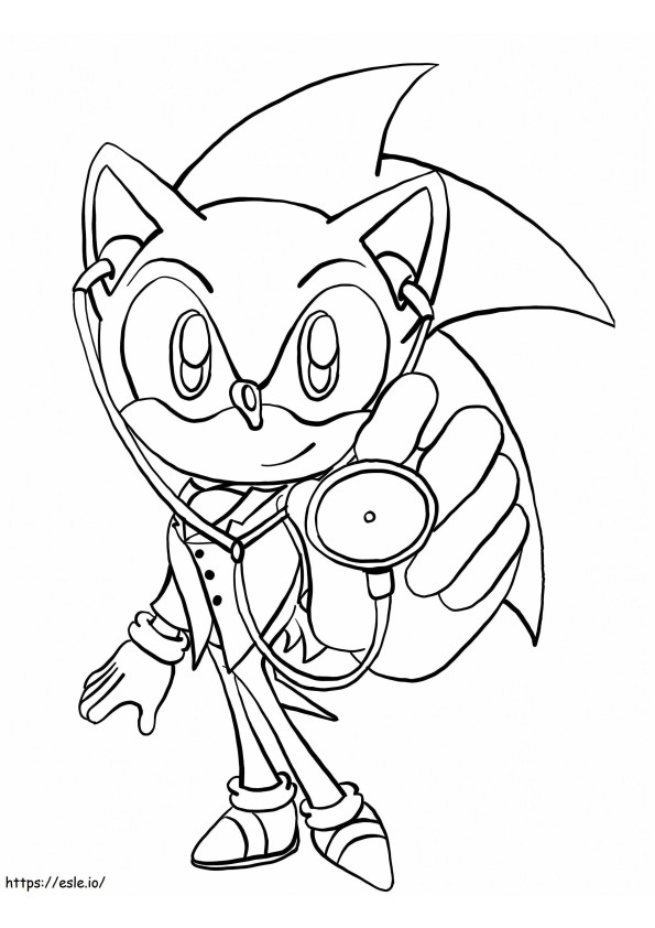 Adorable Sonic coloring page