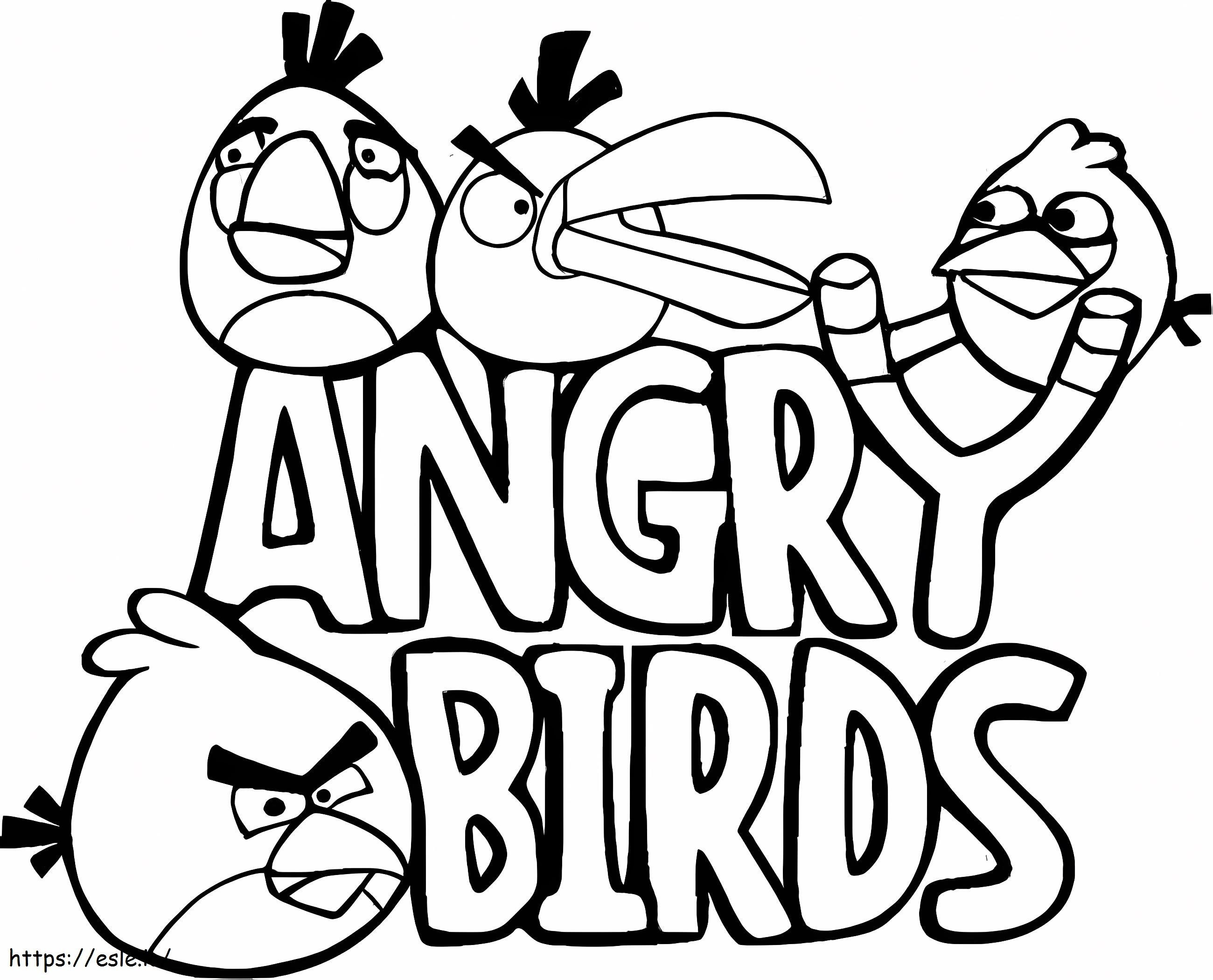 Coloriage Oiseaux en colère mignons à imprimer dessin