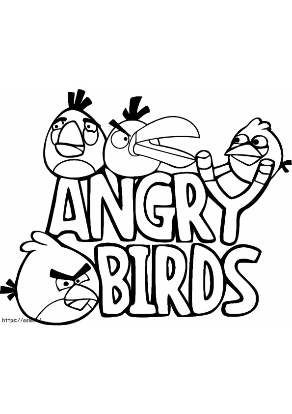 Cute Angry Birds coloring page