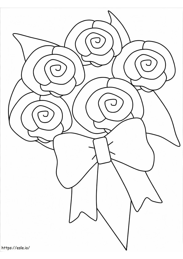 Easy Flower Bouquet coloring page