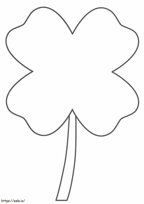 Coloriage Trèfle à quatre feuilles normal à imprimer dessin