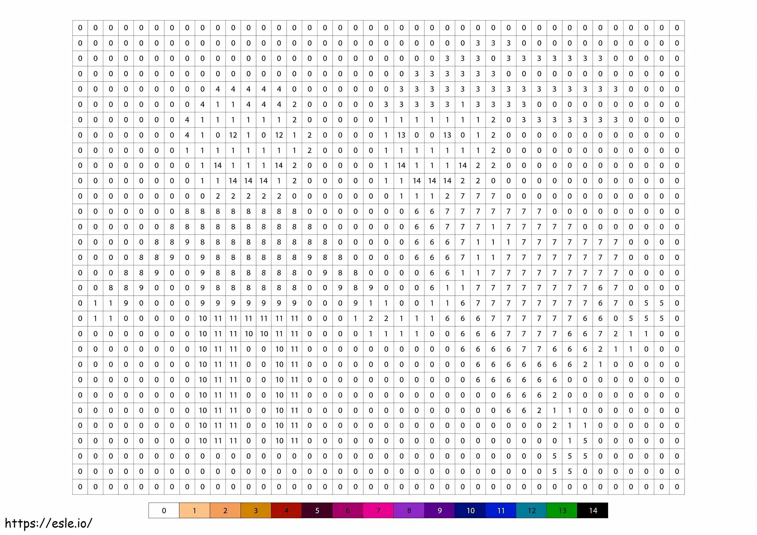 Couple Pixel Art värin mukaan värityskuva