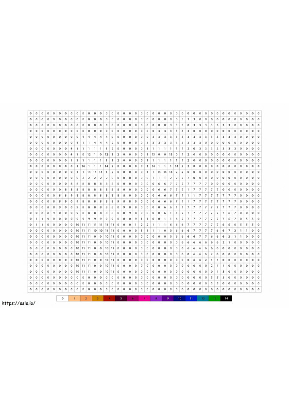 Paar Pixel Art kleur op nummer kleurplaat