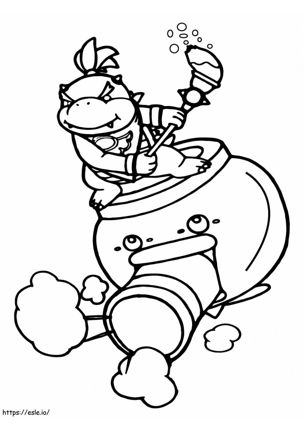Brave Baby Bowser coloring page